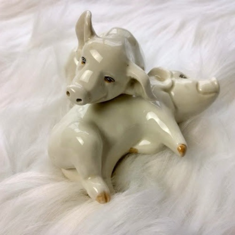 Fitz & Floyd Vintage nesting pigs salt & pepper